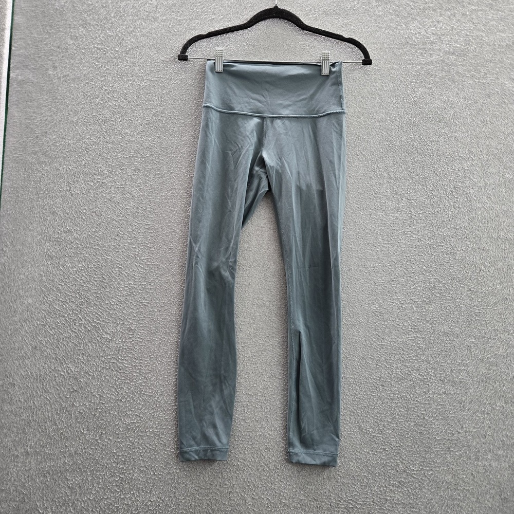 Lululemon Women Activewear Pants 4 Blue Leggings Mid Rise 25" Inseam READ
